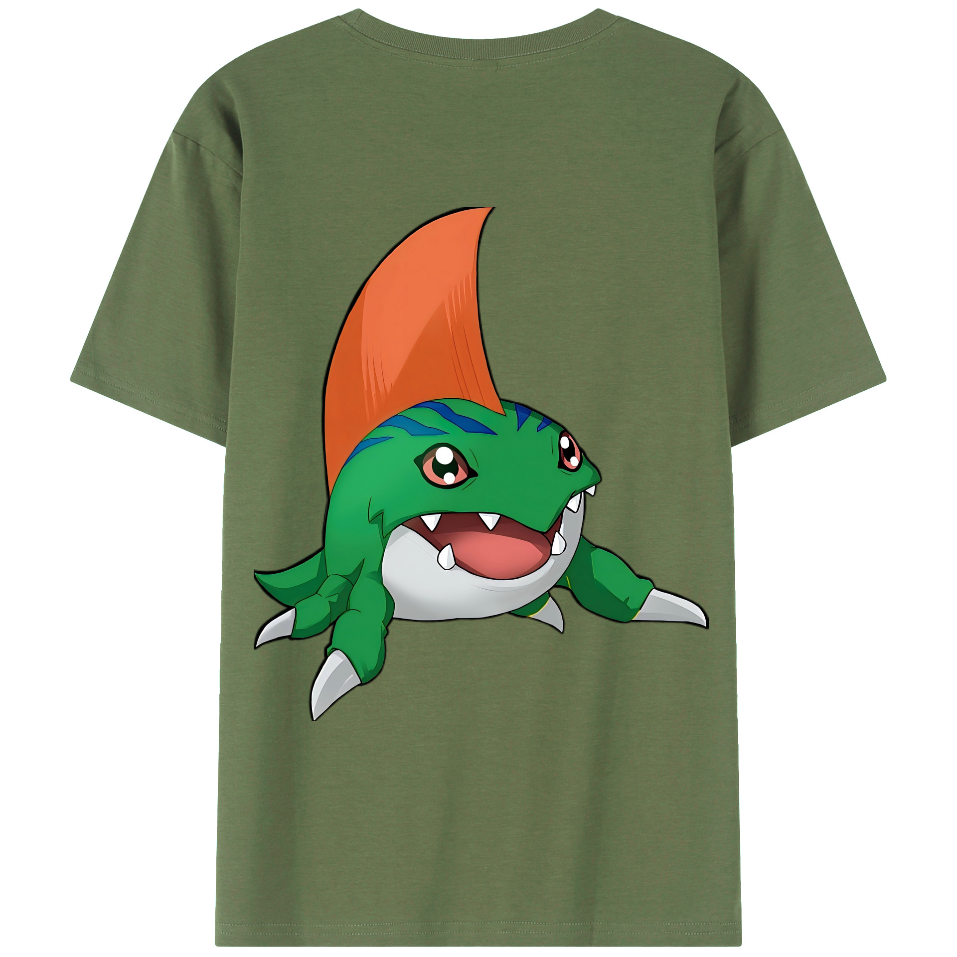 （画像用） Digimon デジタルモンスター/デジモン 綿100％ メンズ半袖Tシャツ（バックプリント） 通気性
